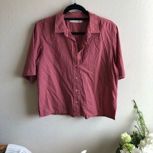 Collared Crop Button Up